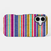 Coque iPhone 16 Couleurs Rétro Texturé Rayé (Verso Horizontal)