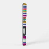 Coque iPhone 16 Couleurs Rétro Texturé Rayé (Côté droit)