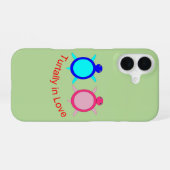 Coque iPhone 16 Couple de Tortues Mignonnes (Verso Horizontal)