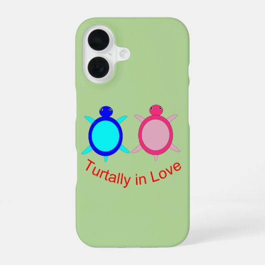 Coque iPhone 16 Couple de Tortues Mignonnes (Verso)