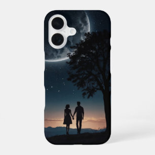 Coque iPhone 16 Couple romantique sous la lune