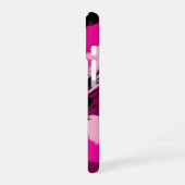 Coque iPhone 16 Coups de pinceau nuances de rose chaud nom avec mo (Côté gauche)