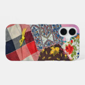 Coque iPhone 16 Courtepoint Crazy avec noeud de laine (Verso Horizontal)
