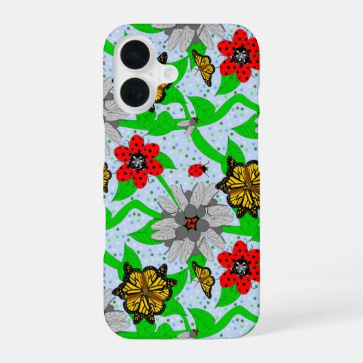 Coque iPhone 16 Couverture jetée d'entomologistes Bouquet (Verso)