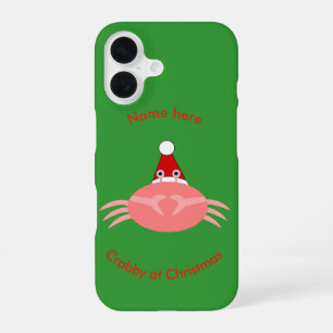 Coque iPhone 16 Crabe de Noël personnalisé