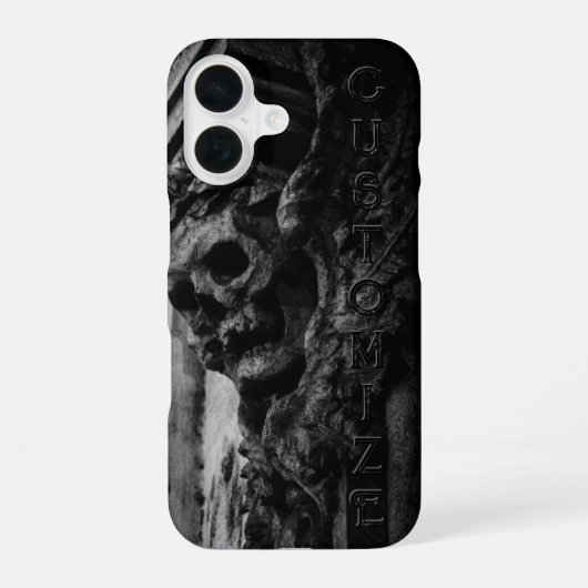 Coque iPhone 16 Crâne à ailes de pierre (Verso)