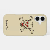 Coque iPhone 16 Crâne avec des cœurs (Verso Horizontal)