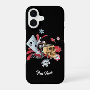 Coque iPhone 16 Crâne de casino de jeu