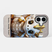 Coque iPhone 16 "Crâne de dragon souriant" (Verso Horizontal)