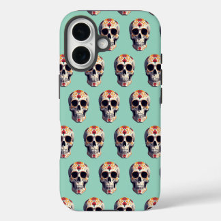 Coque iPhone 16 Crâne de Jour des Morts 2