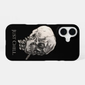 Coque iPhone 16 Crâne détendu (Verso Horizontal)