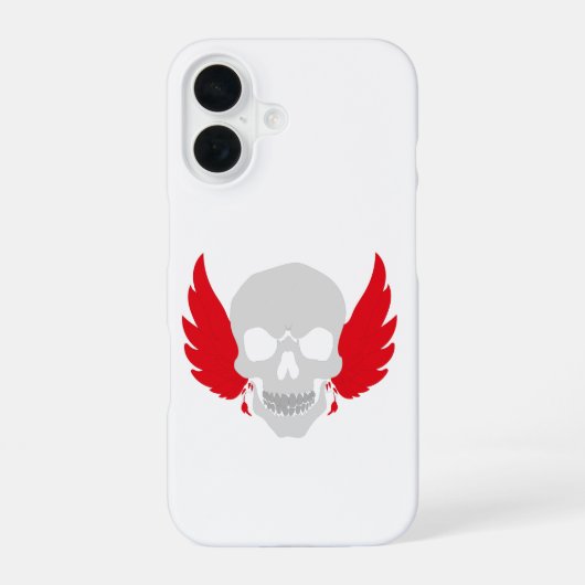 Coque iPhone 16 crâne incroyable avec des ailes (Verso)