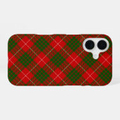 Coque iPhone 16 Crawford tartan rouge vert plaid (Verso Horizontal)