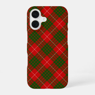 Coque iPhone 16 Crawford tartan rouge vert plaid