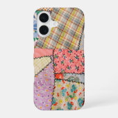 Coque iPhone 16 Crazy Patchwork Quilt Avec Zigzag Stitch (Verso)