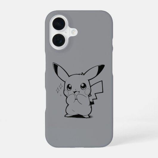 Coque iPhone 16 Créature Électrique Mignonne Dessin au Trait (Verso)