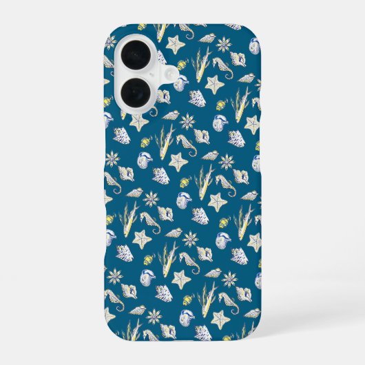 Coque iPhone 16 Créatures du bleu de l'océan (Verso)