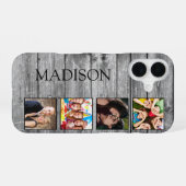 Coque iPhone 16 Créez Votre Collage De Photos Personnalisé Rustiqu (Verso Horizontal)
