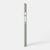 Coque iPhone 16 Créez votre propre Motif à rayures blanches Sage G (Côté gauche)