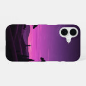 Coque iPhone 16 Crépuscule Vintage Plum (Verso Horizontal)