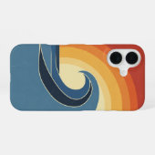 Coque iPhone 16 Crête de vague rétro (Verso Horizontal)