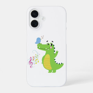 Coque iPhone 16 Crocodile enjoué profitant de la mélodie d'un oise