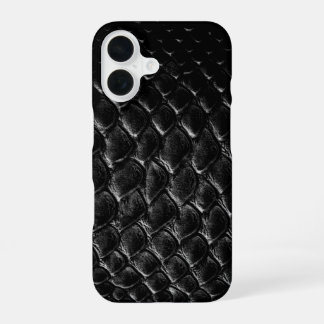 Coque iPhone 16 Crocodile noir moderne