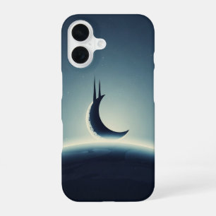 Coque iPhone 16 Croissant Vintage Au-Dessus De L'Horizon