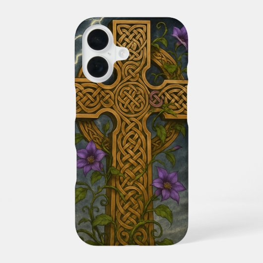 Coque iPhone 16 Croix celtique (Verso)