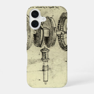 Coque iPhone 16 Croquis d'ingénierie de Léonard de Vinci d'une rou