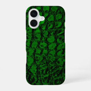 Coque iPhone 16 Cuir synthétique vert Alligator