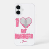 Coque iPhone 16 Custom I Love My Boyfriend - Ajouter photo et nom (Verso)