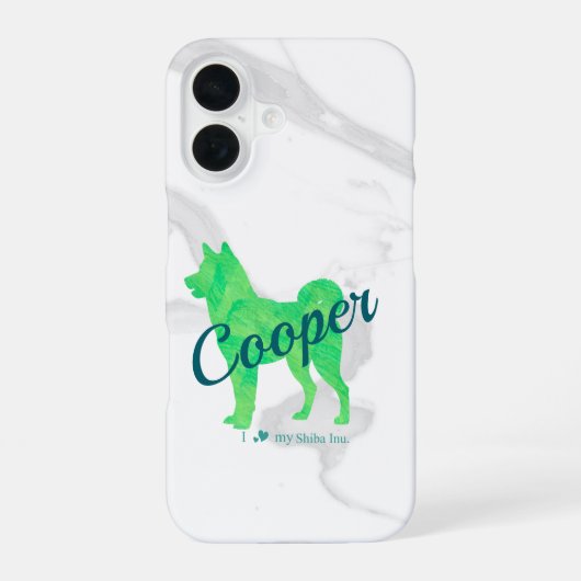 Coque iPhone 16 Custom Pastel Shiba Inu Silhouette Phone Case (Verso)