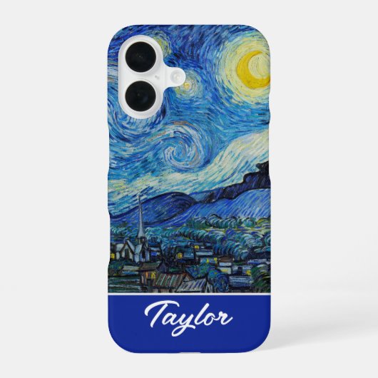 Coque iPhone 16 Customizable The Starry Night by Van Gogh (Verso)