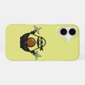 Coque iPhone 16 Cute Avocado Ninja Shuriken Warrior Illustration (Verso Horizontal)