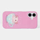 Coque iPhone 16 Cute axolotl in a cup (Verso Horizontal)