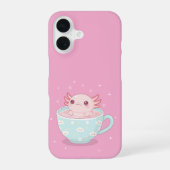 Coque iPhone 16 Cute axolotl in a cup (Verso)