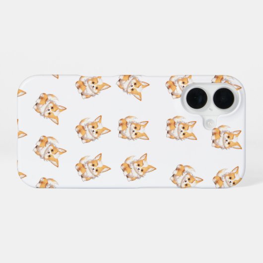 Coque iPhone 16 Cute Corgi Puppy Pattern Phone Case (Verso Horizontal)