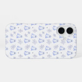 Coque iPhone 16 Cute Ghost and Spider Web Halloween Pattern (Verso Horizontal)