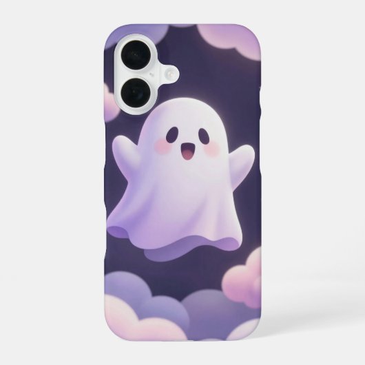 Coque iPhone 16 Cute Ghost in Pastel Clouds Phone Case (Verso)