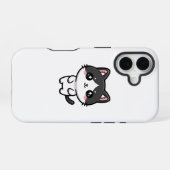 Coque iPhone 16 Cute Kawaii Tuxedo Cat Standing Character (Verso Horizontal)