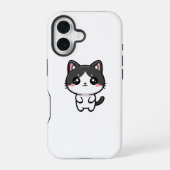 Coque iPhone 16 Cute Kawaii Tuxedo Cat Standing Character (Verso)