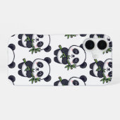Coque iPhone 16 Cute Panda Pattern iPhone Case – Black & White (Verso Horizontal)