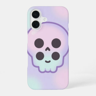 Coque iPhone 16 Cute Pastel Skull Kawaii Halloween Case