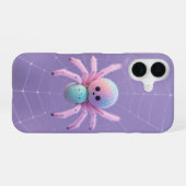 Coque iPhone 16 Cute Pastel Spider on Web Halloween Case (Verso Horizontal)