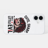 Coque iPhone 16 Cute, Sharp et un petit mal - Hérisson drôle (Verso Horizontal)