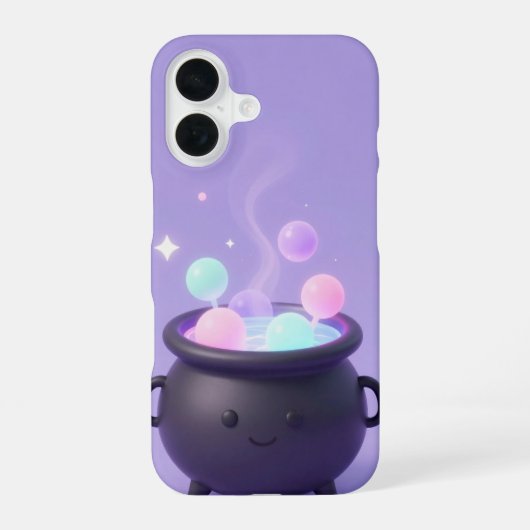 Coque iPhone 16 Cute Witch Cauldron Pastel Halloween Case (Verso)