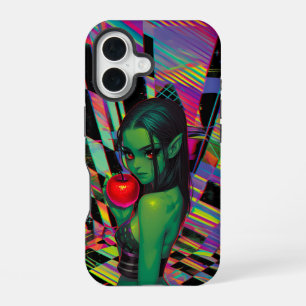Coque iPhone 16 Cyber Fairytale Elf avec Crimson Apple