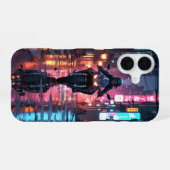 Coque iPhone 16 Cyberpunk Racer (Verso Horizontal)