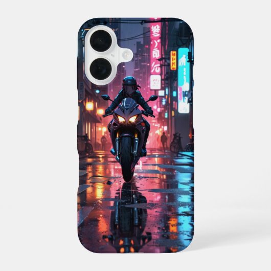 Coque iPhone 16 Cyberpunk Racer (Verso)